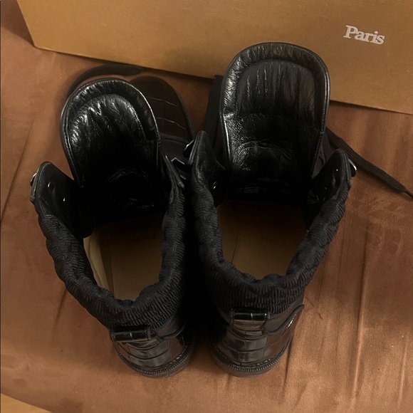 Christian Louboutin Black Embossed Leather Boots - Picture 6 of 10
